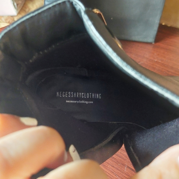 Black Ankle Gold Plated Tirms front Heels - Picture 5 of 13